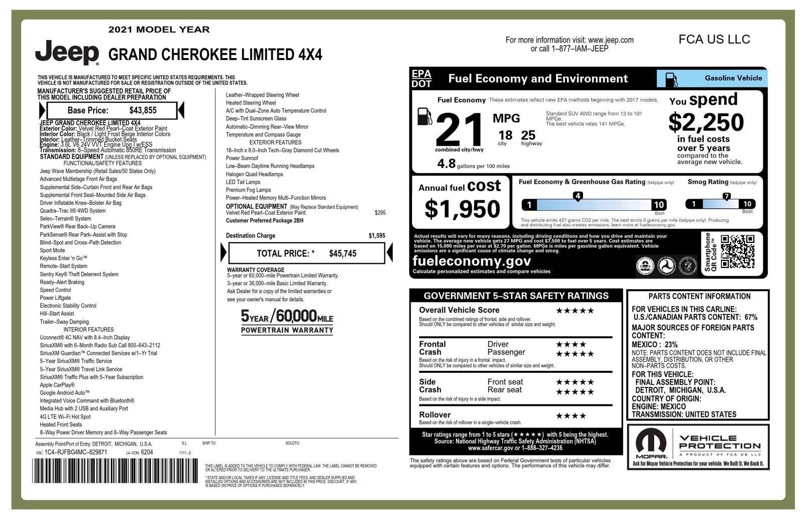 2021 Jeep Grand Cherokee Limited 4x4