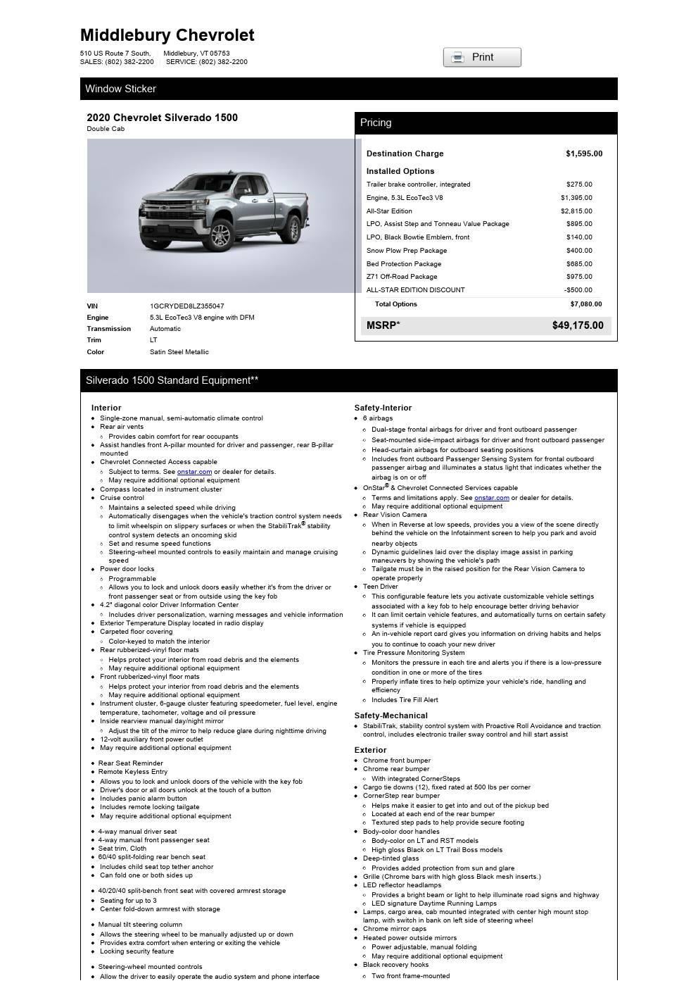 2020 Chevrolet Silverado 1500 LT