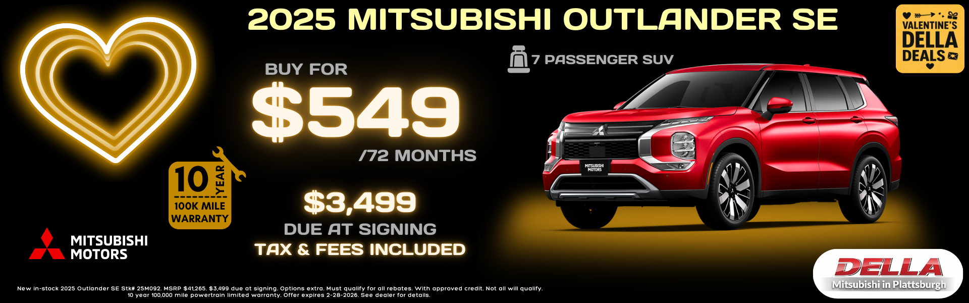 2025 Mitsubishi Outlander for sale in Plattsburgh, NY